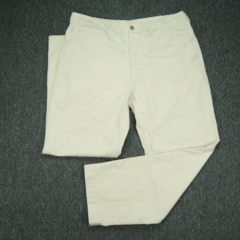 Buck Mason Pants Mens 38x33 Cream Beige Officer Service Twill Chino Trouser